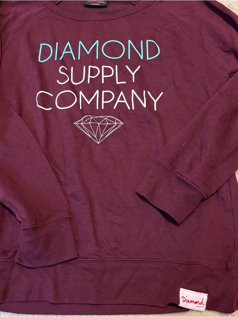 Diamond Supply Company Maroon pull over